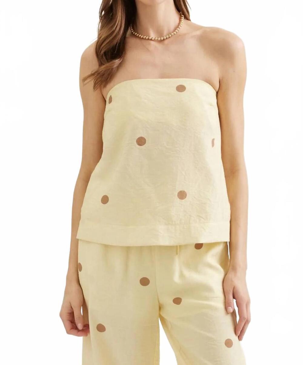 NEW ENTRO dottie strapless top in lemon